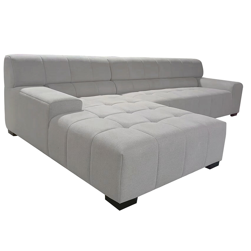 Stylish Light Grey Modern Upholstered Sectional Sofa - Image 2