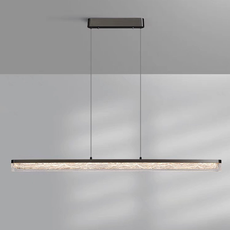 Close-up view of the brushed aluminum finish of the modern strip light.