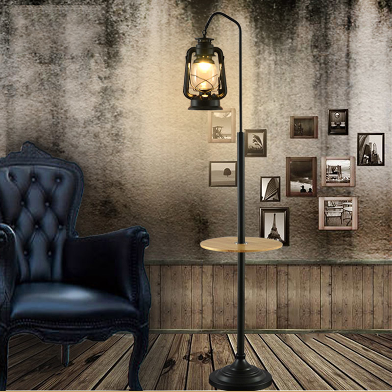 Elegant Nordic LED lantern floor lamp showcasing soft light in a cozy living room setting.