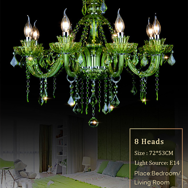 Beautifully lit European crystal chandelier in a modern living room setting.