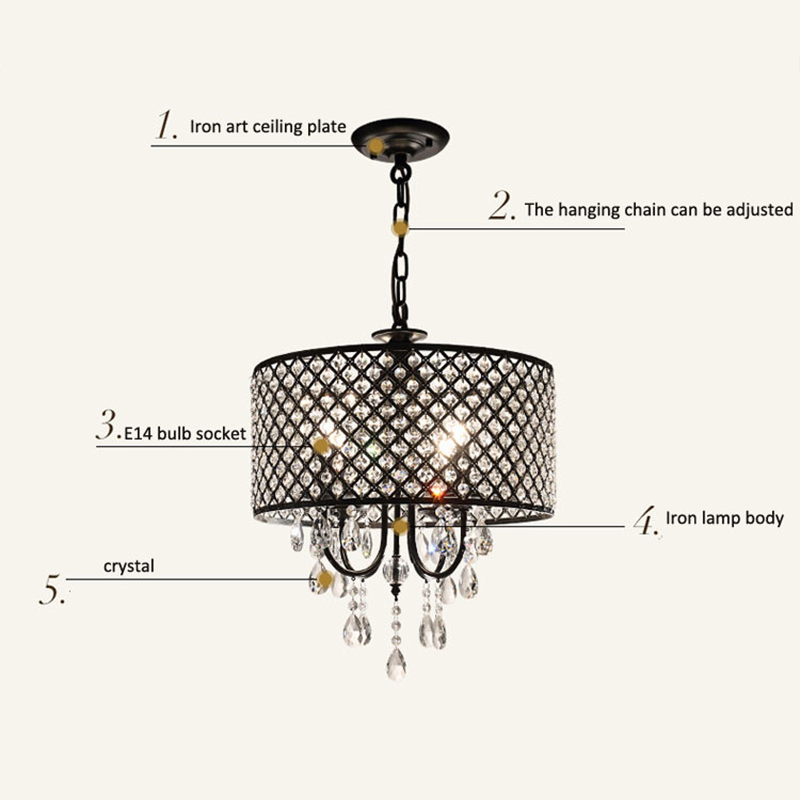 Elegant vintage drum shade crystal chandelier showcasing its unique design