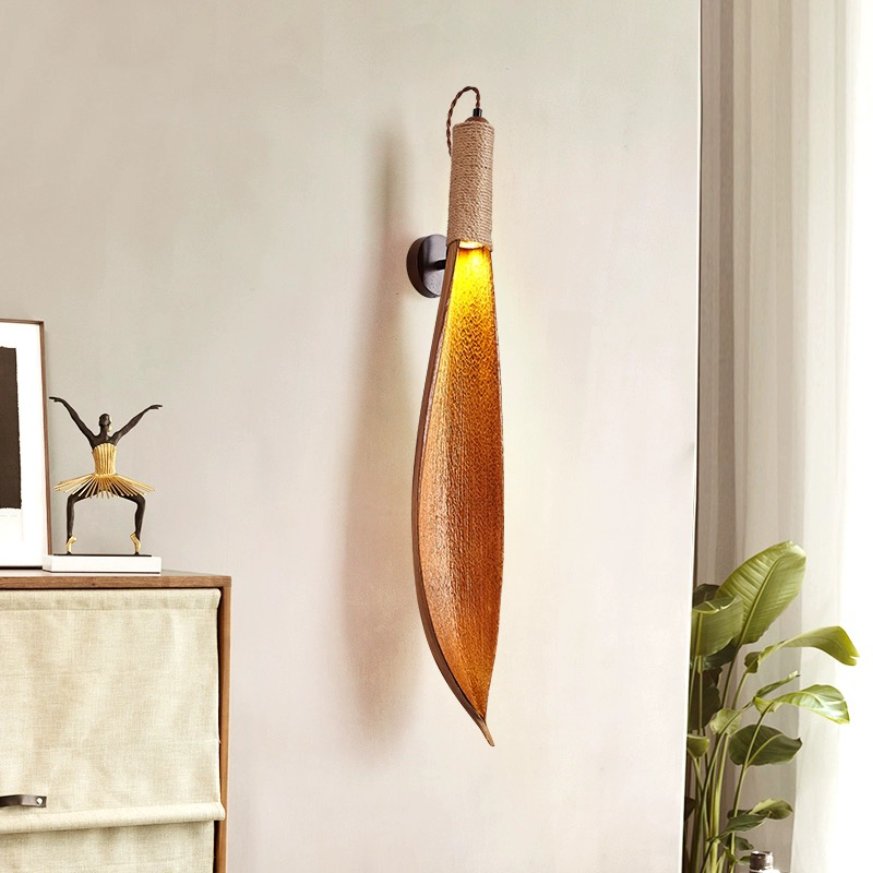 LED wall lamp in a cozy living room setting, adding rustic charm to the space.