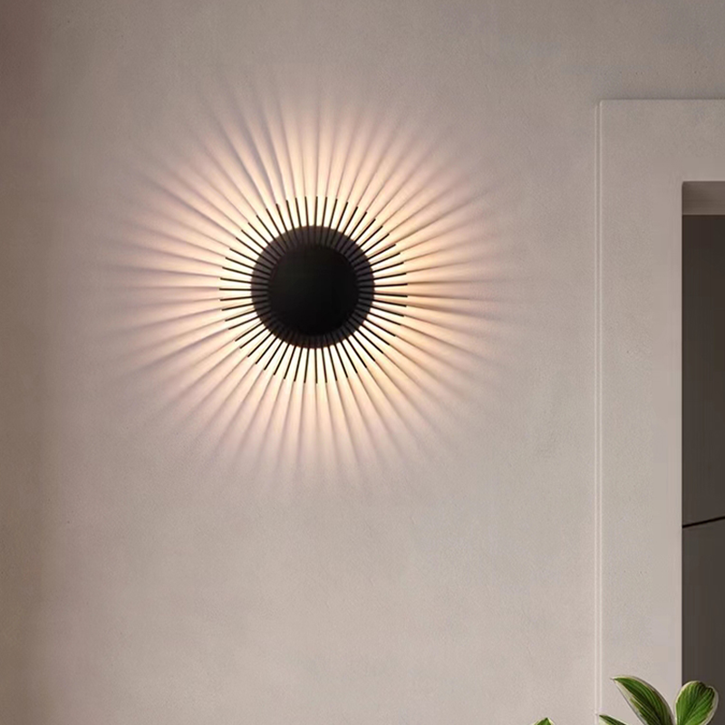 Close-up of the Elegant Industrial Flower Wall Lamp highlighting its copper frame and glass lampshade.
