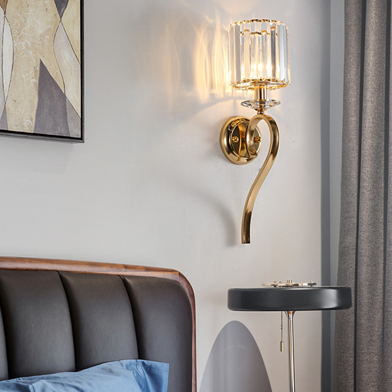 Close-up view of the clear glass shade of the Nordic Copper Wall Light, highlighting its exquisite craftsmanship.