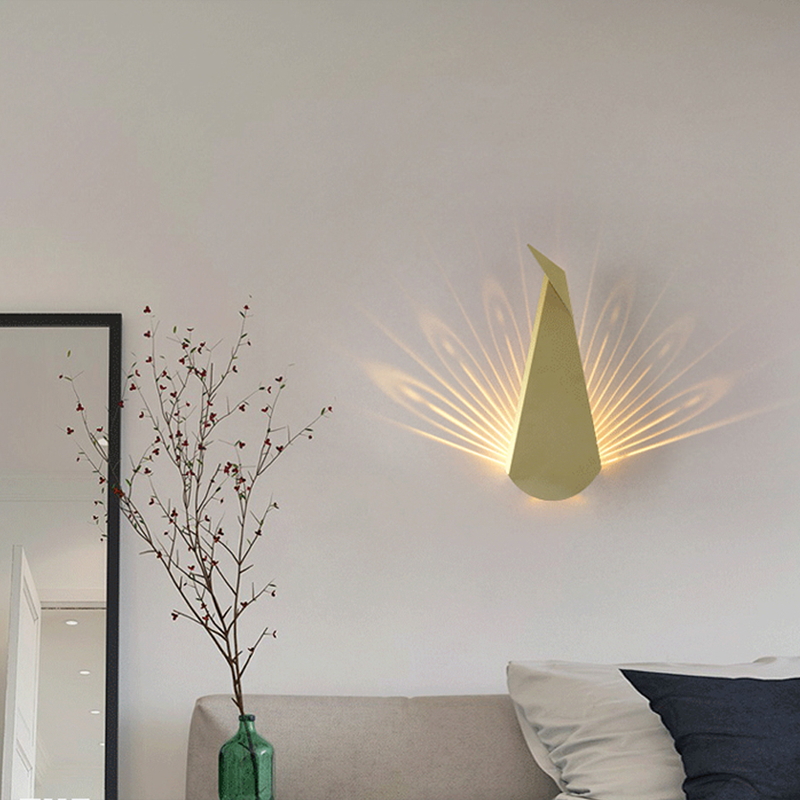 Installation of the modern minimalist wall lamp in a stylish living room setting.