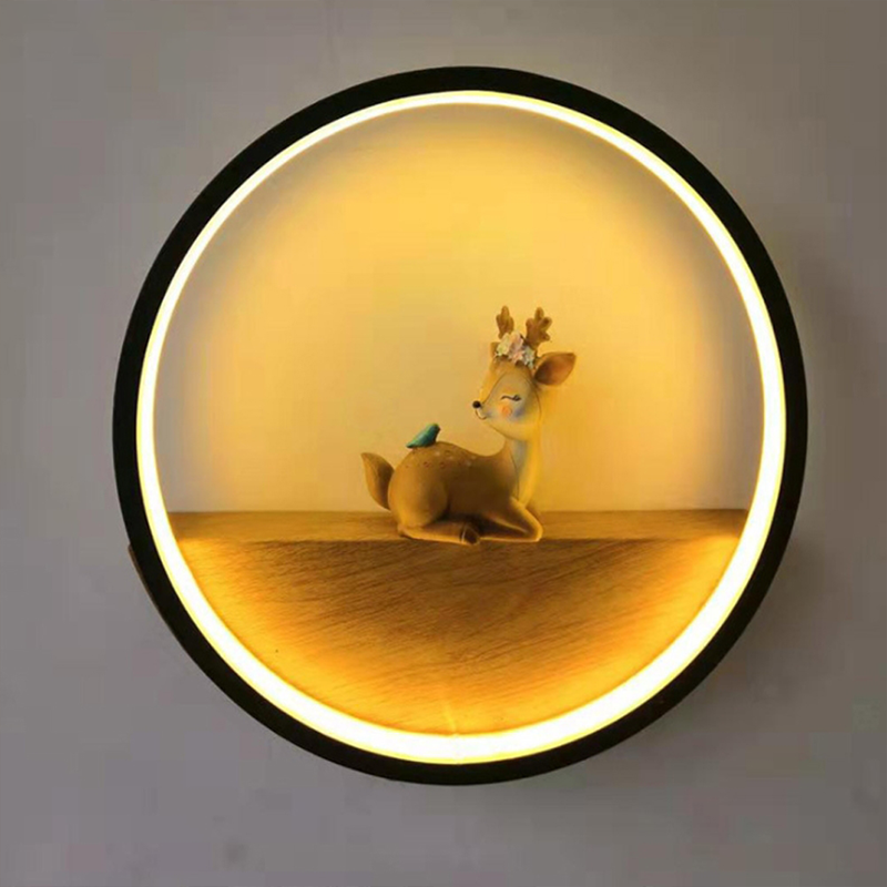 Front view of Rustic Deer Antlers LED Wall Sconce showcasing its elegant design.