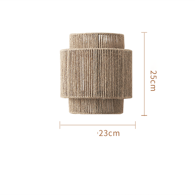 Rustic Rattan Light hung in a cozy bedroom setting, enhancing the rooms decor.