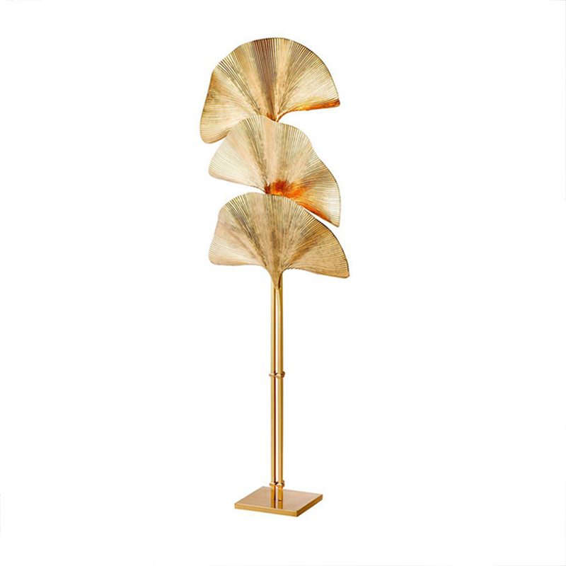 Close-up of the ginkgo leaf lamps exquisite craftsmanship and warm glow in a stylish interior.
