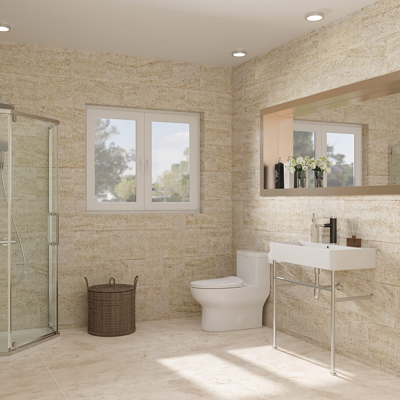 32" Modern White Ceramic Bathroom Console Sink with Polished Nickel Legs - Image 2