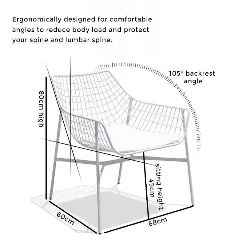 Sleek stainless steel outdoor armchair with gray cushion, ideal for garden relaxation.