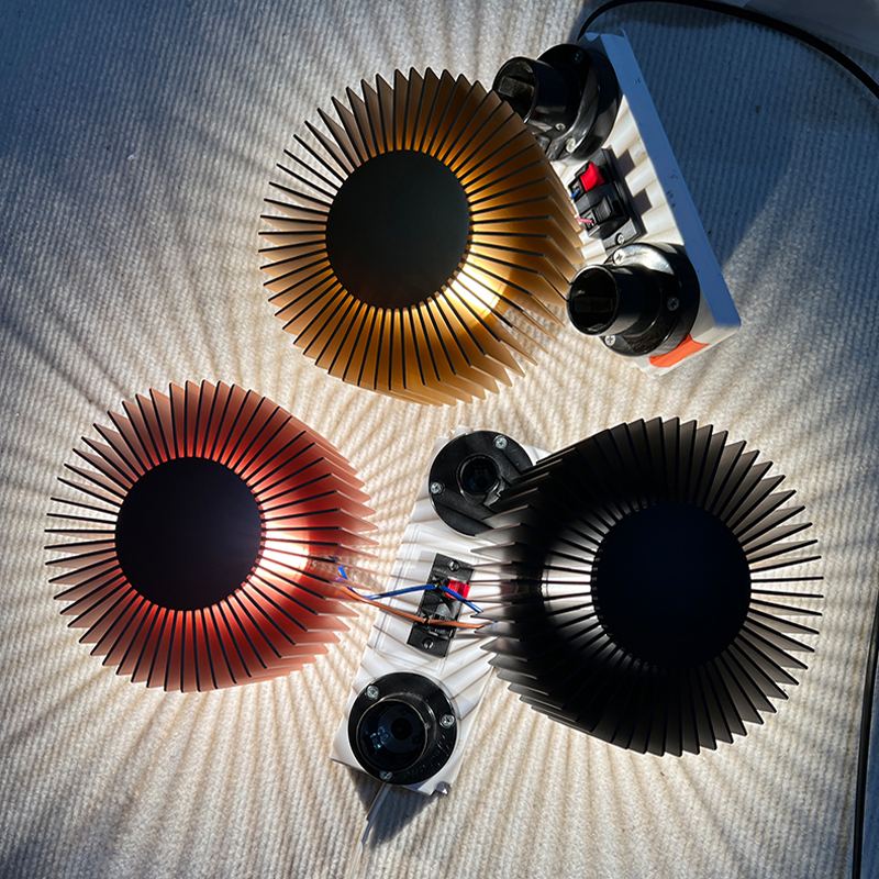 Elegant Industrial Flower Wall Lamp showcasing pleated shades in a modern setting.