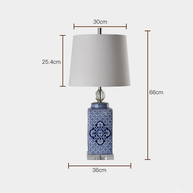 Elegant Blue and White Porcelain Table Lamp - Image 6