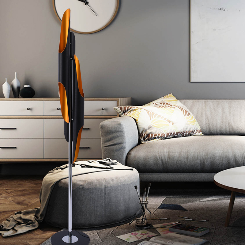 Close-up view of the stylish floor lamp highlighting its modern design and material.