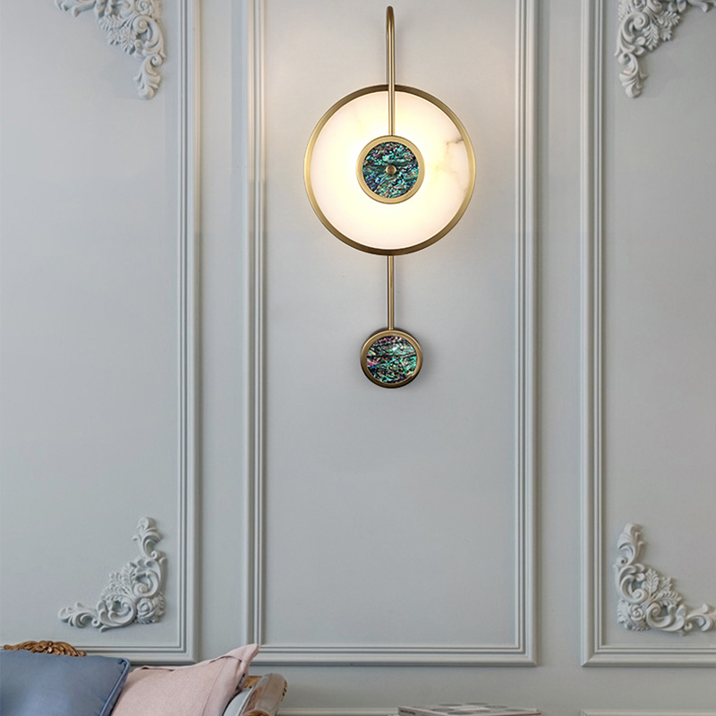 Close-up view of the copper lamp with ceramic shade, highlighting its luxurious finish.
