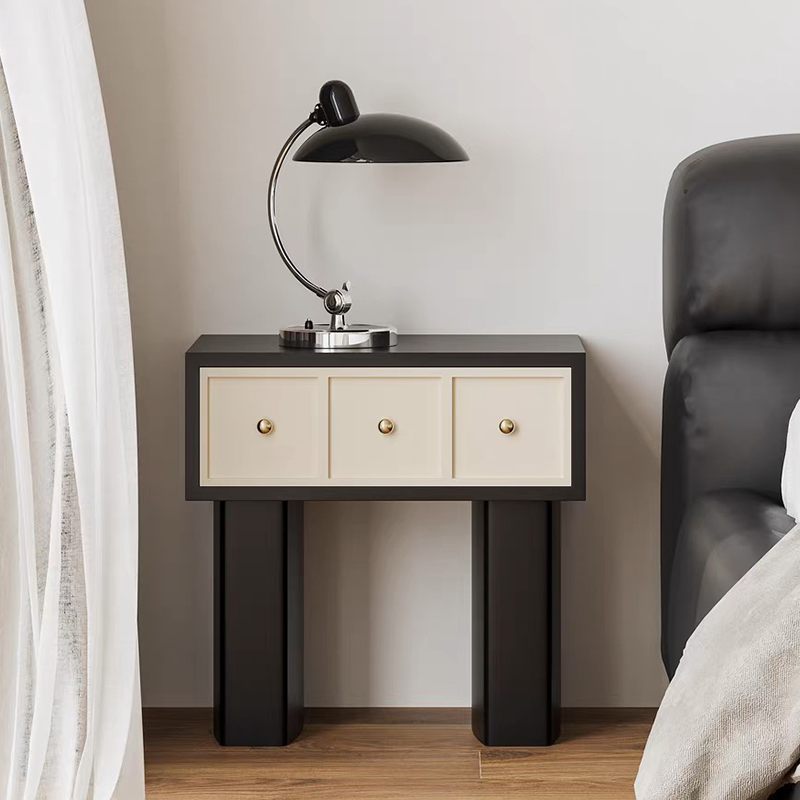 Styled bedroom featuring the Charming Retro Nightstand, perfectly complementing the cozy atmosphere.