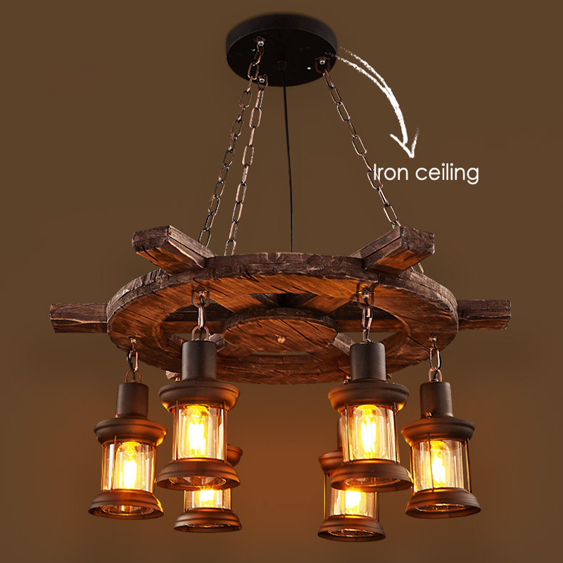 Vintage Industrial Glass Pendant Light showcasing its unique design from various angles.