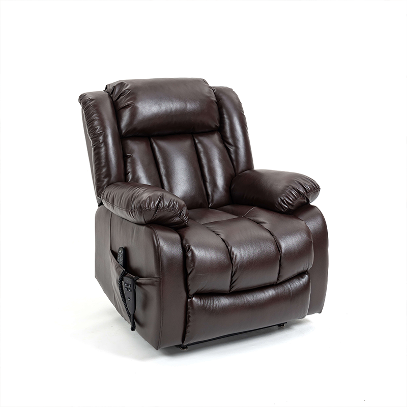Close-up of the remote control for the ComfortEase electric recliner chair highlighting the massage settings.