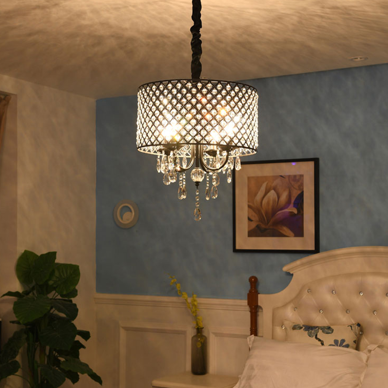 Elegant vintage drum shade crystal chandelier showcasing its unique design