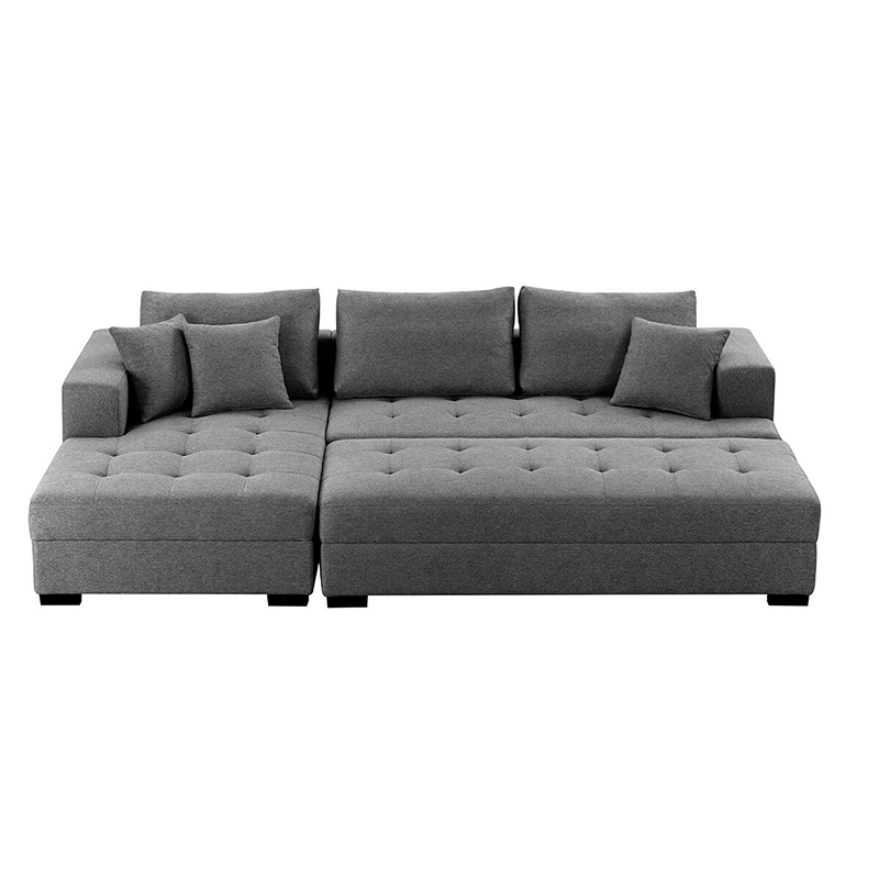 Affordable tufted couch for living room showcased in a cozy corner.
