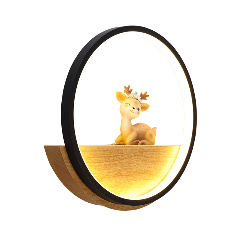 Close-up of the acrylic lampshade on the Rustic Deer Antlers LED Wall Sconce.