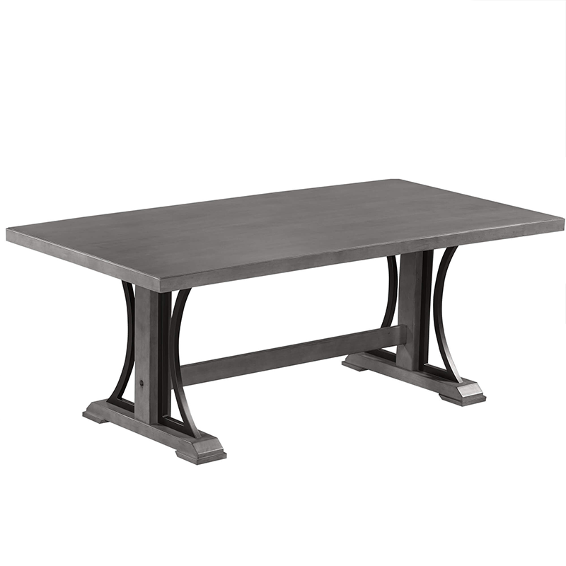 Retro Elegance: 9-Piece Gray Dining Table Set - Image 5