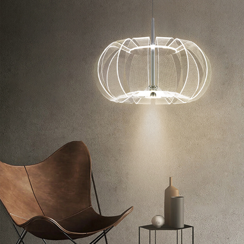 A modern bedroom illuminated by the top-rated acrylic pendant light, creating a cozy atmosphere.