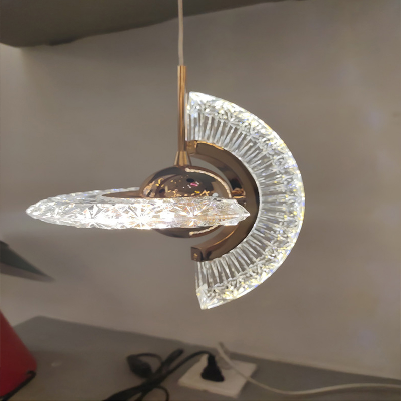 Close-up of the rotatable LED pendant light showcasing its modern design and quality materials.