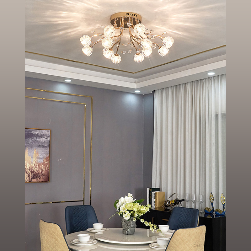 Elegant LED ceiling light illuminating a dining area with warm ambiance.
