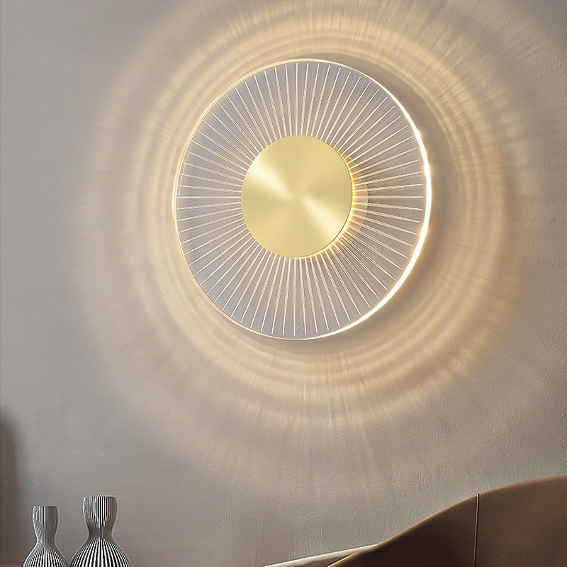 Luxury round wall light displayed in a dining room, enhancing the decor.
