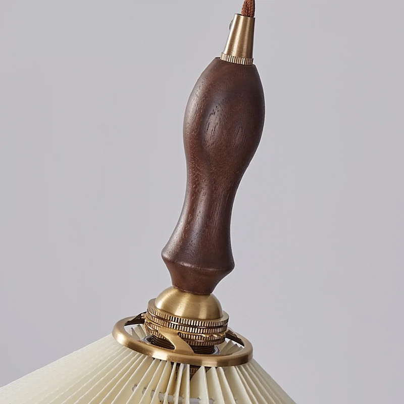 Elegant Pleated Fabric Shade Pendant Light - Image 6