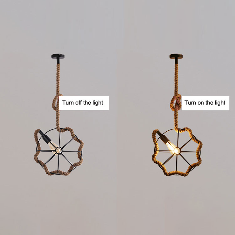 A view of the pendant light illuminating a cozy study area.