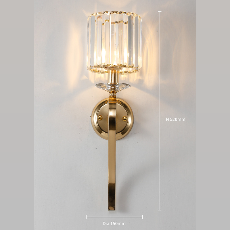Copper Glass Wall Light installed in a cozy bedroom, creating a serene atmosphere for relaxation.