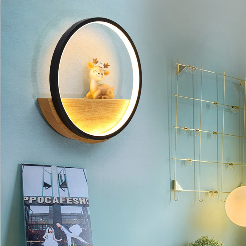 Close-up of the acrylic lampshade on the Rustic Deer Antlers LED Wall Sconce.
