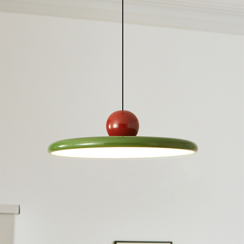Stylish dining room featuring the unique ceiling light for an elegant ambiance.