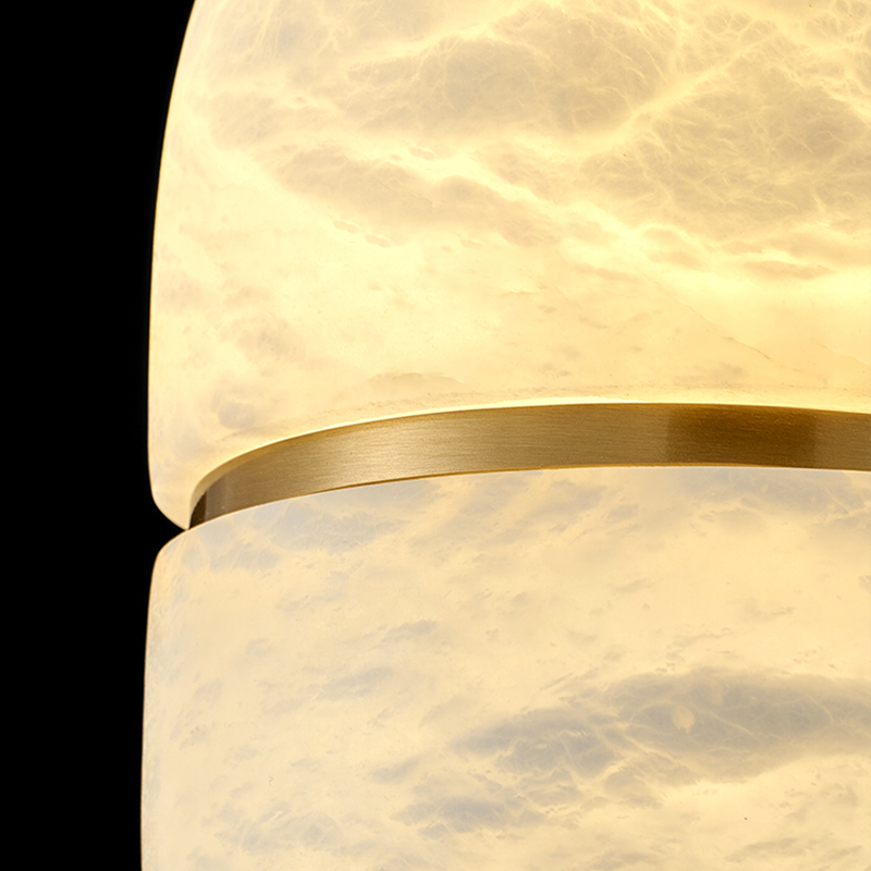 Elegant marble LED pendant light showcasing its unique alabaster design for stylish interiors.