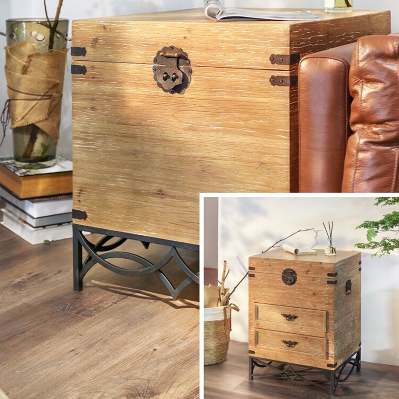 Rustic Charm Solid Wood Cocktail Table with Storage - Image 7