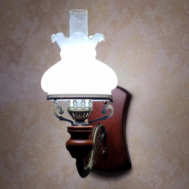 Artistic Vintage Glass LED Wall Lamp showcasing the elegant design and glass shade.
