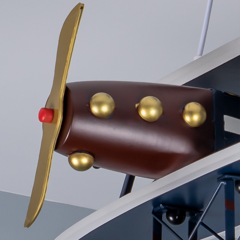 Close-up view of the Skyward Dreams Airplane LED Pendant Light highlighting its quality finish and playful style.