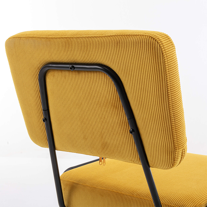 Close-up of the chairs nylon casters gliding effortlessly over a wooden floor.