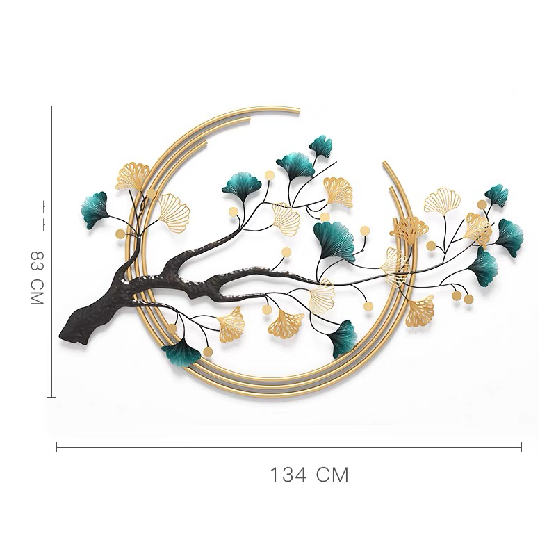 Iron tree wall decoration in a study room, adding a touch of modern elegance.