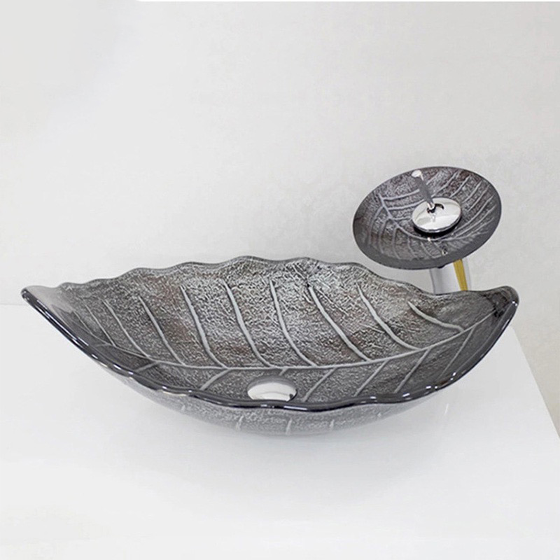 Side angle of the vessel sink installed in a modern bathroom setting, showing its compatibility with elegant decor.