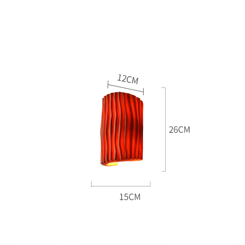 Close-up of the modern geometric LED wall sconce showcasing its pleated design