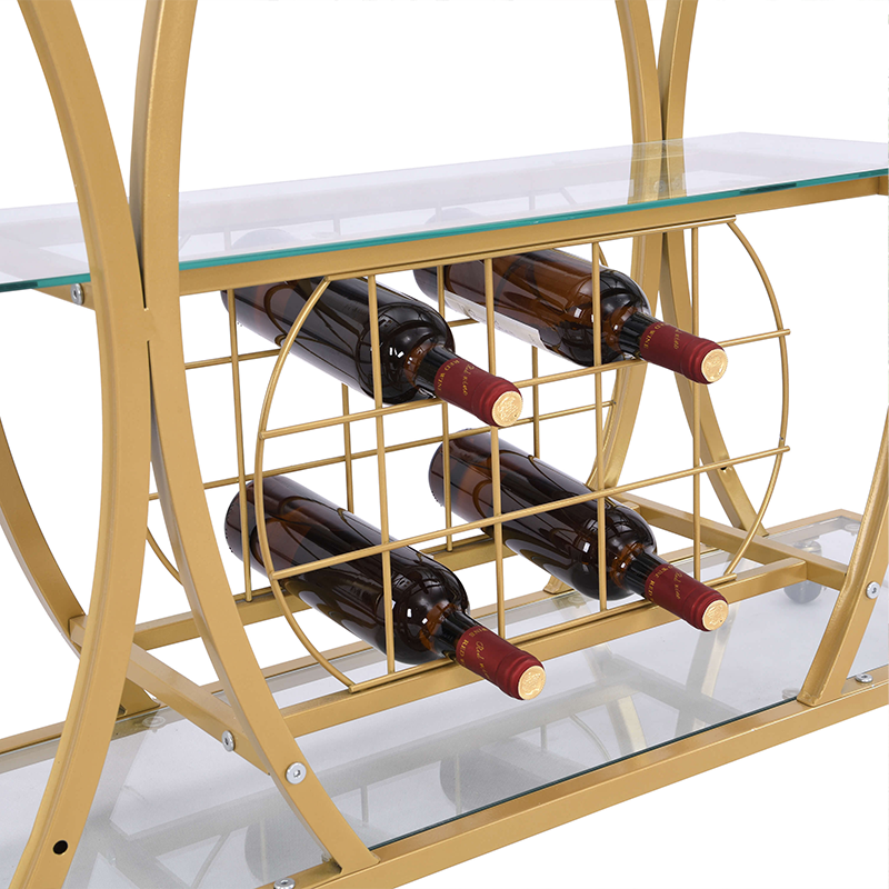 Modern bar cart in a stylish living room, highlighting its functionality as a kitchen serving cart.