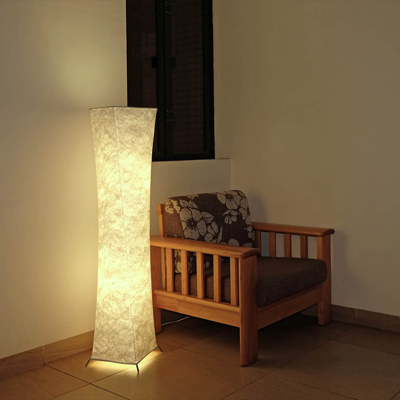 Close-up of the fabric shade on the Nordic LED floor lamp highlighting its elegant design.