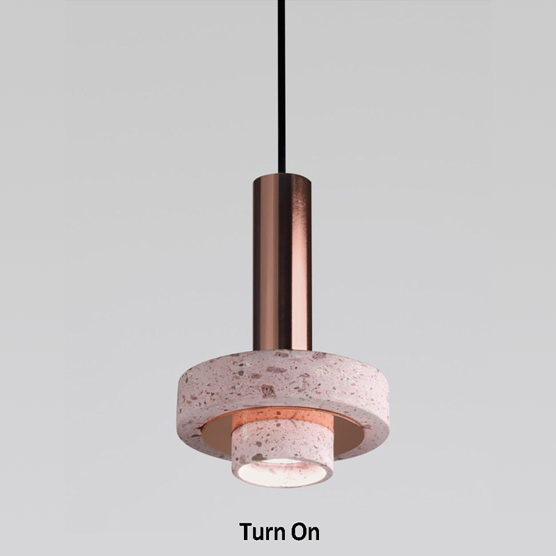 Nordic Pink Terrazzo LED Pendant Light - Image 2