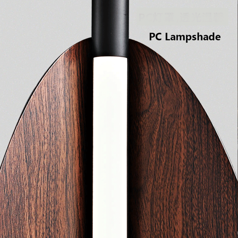 Front view of the Scandinavian Wood Grain Dimmable LED Wall Lamp, showcasing its sleek design.