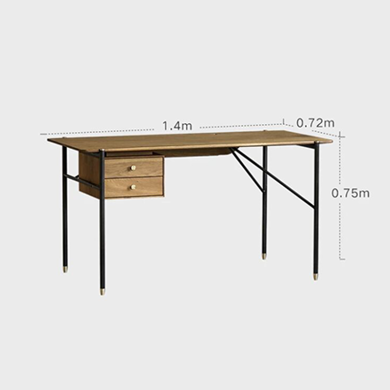 Home office setup featuring the Nordic desk with pull-out glass writing surface.