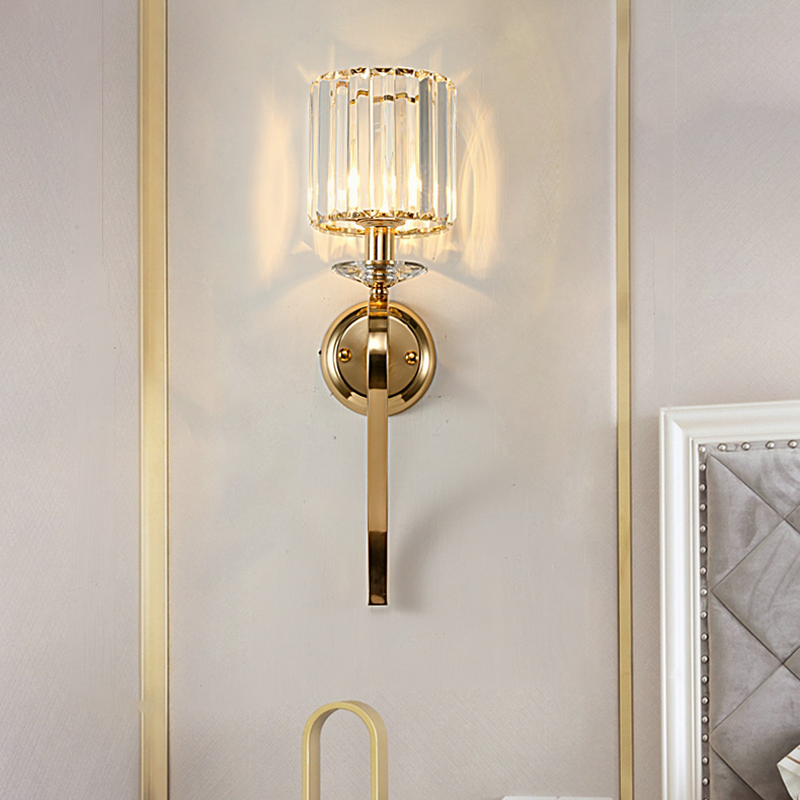 Close-up view of the clear glass shade of the Nordic Copper Wall Light, highlighting its exquisite craftsmanship.