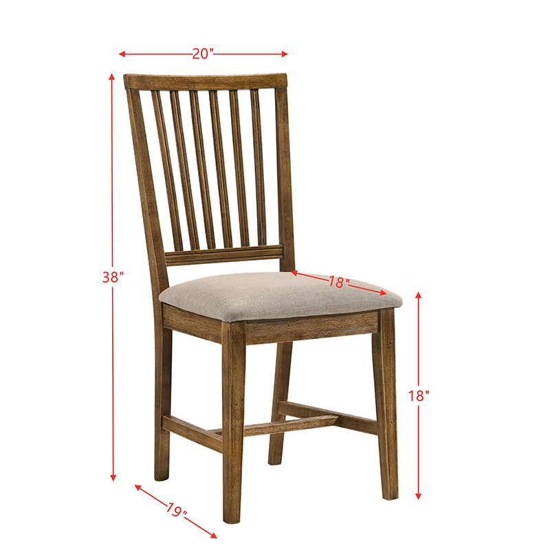 Elegant tan linen padded dining chair set from different angles showcasing the wooden ladder back and plush seat cushions.