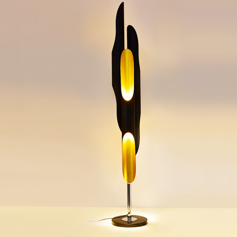 Close-up view of the stylish floor lamp highlighting its modern design and material.